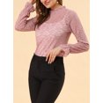 thumbnail image 5 of INSPIRE CHIC Women's Crochet Lace See Through Floral Ruffle Neck Blouse, 5 of 5