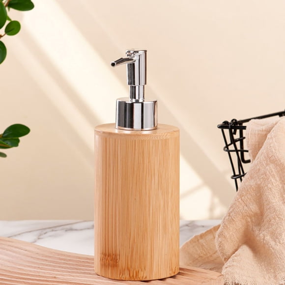 Soap Dispenser, Hand Soap Dispenser Bathroom Plastic Set For Kitchen, Refillable Liquid Soap Lotion Bottles, Wood Material, Decorative & Functional, Rust-Proof, Multi Use For Soap & Shampoo