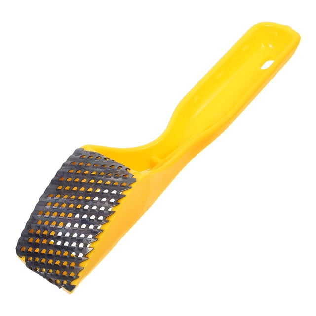 1Ensemble Outil en Argile pour Artistes Classant Râpant Raclant Créant des Textures Alliage Chrome Jaune 18.50X4.00X4.00CM. un Outil de Poterie Jaune avec une surface Râpée en Alliage Chrome et une Poignée Ergonomique, Conçu pour Classer, Racler et Créer des Textures sur Argile et Plâtre. Mesure 18.50x4.00x4.00 cm.