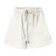 thumbnail image 4 of AherBiu Plus Size Women's Casual Drawstring Elastic Waist Boho Shorts with Pockets, Large, 4 of 7