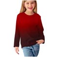 thumbnail image 1 of Chandails Molletonnés pour Filles Hiver Filles Manches Longues Imprimés Chemises Mignonnes Col Ras du Cou Hauts Blouses Habillées Décontractées Vêtements Chandails Molletonnés pour Filles Rouge 9T, 1 of 7