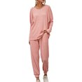 thumbnail image 1 of Innerwin Loungwear Elastic Waist Ladies Nightwear Sleep Drawstring With Pockets Sleepwear Pink XL, 1 of 7