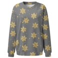 thumbnail image 4 of Bmisegm T-Shirt à Manches Longues pour Femmes, Imprimé, Décontracté, Gris L, 4 of 5