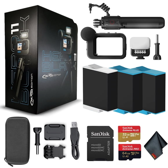 GoPro HERO11 (HERO 11) Black 27MP Camera (New) Volta Grip, Remote, Mod, Light, 2 Battery, 64GB Card