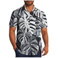 thumbnail image 1 of Pisexur T-shirts pour Hommes, Mode Décontractée Imprimée avec Poche, Boutons, Manches Courtes, Col Rabattu, Chemise de Golf Bleue, 5TG, 1 of 7