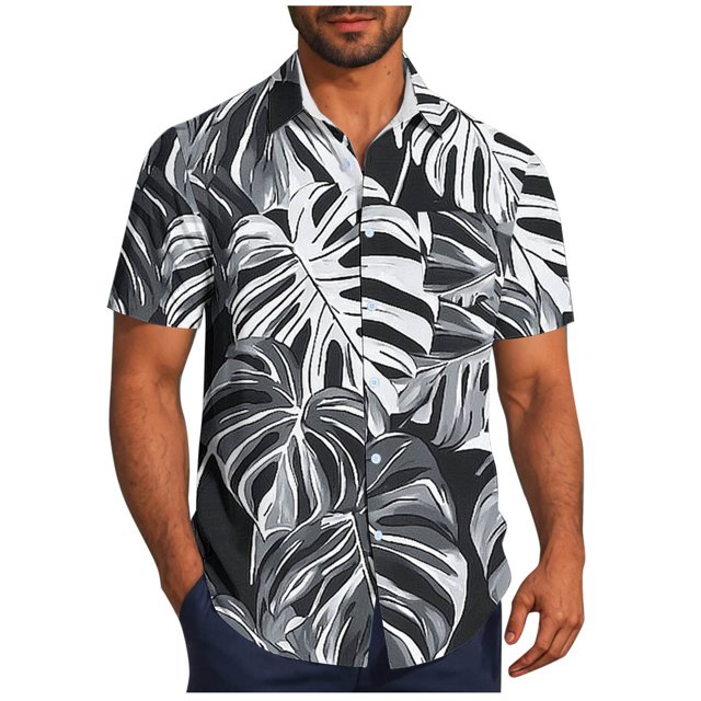 Pisexur T-shirts pour Hommes, Mode Décontractée Imprimée avec Poche, Boutons, Manches Courtes, Col Rabattu, Chemise de Golf Bleue, 5TG