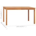 thumbnail image 4 of vidaXL Garden Dining Table 140x80x77 cm Solid Teak Wood, 4 of 5