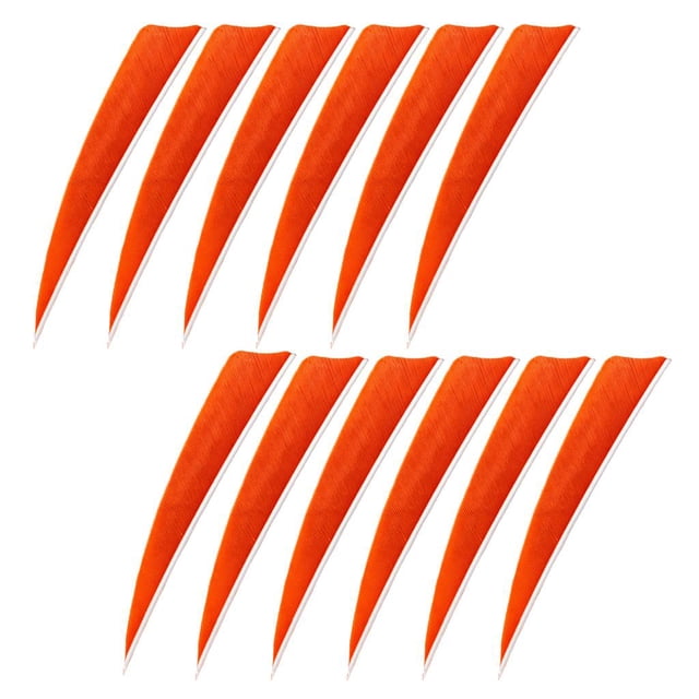 S SERENABLE 12 Pack s - 4 Inch Natural Turkey Feathers - Fletching DIY Hunting Training Orange