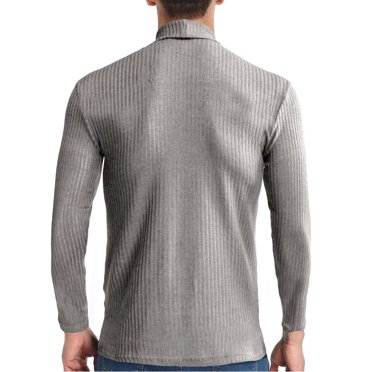 CEHVOM Chandail à Col Roulé en Tricot Côtelé Ajusté pour Homme, Chandail de Base