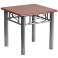 thumbnail image 1 of Mahogany Laminate End Table with Silver Steel Frame, 1 of 8