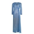 thumbnail image 3 of UPPADA Plus Size Wedding Guest Dress for Womens Short Sleeve Wedding Ball Prom Formal Dress Floor-Length Dress Cocktail Wedding Formal Wrap Dress Clearance on sale, 3 of 5