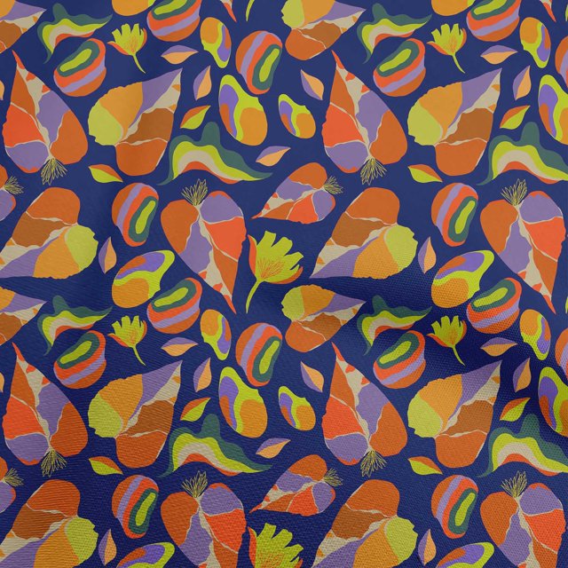 oneOone Cotton Cambric Blue Fabric Abstract Floral Sewing Craft Projects Fabric Prints By Yard 56 Inch Wide