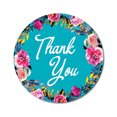 thumbnail image 1 of Darling Souvenir Round 45 Pcs Floral & Vines Border Turquoise Thank You Stickers Envelope Seal-1.6 Inches, 1 of 4