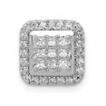 thumbnail image 1 of Diamond2Deal 14K Blanc Gold 1/2ct. Diamond Square Cluster Pendant for Women, 1 of 4