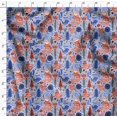 thumbnail image 4 of Soimoi Blue Poly Georgette Fabric Tree & Fox Folk Art Printed Fabric 1 Yard 42 Inch Wide, 4 of 5