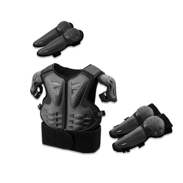 Baohd Armures Intégrales Combinaison de Motocross Garde Équipement Moto hors Route Ski Poitrine Colonne Vertébrale Coudière Protège-Veste pour Garçons Filles Noir