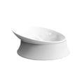 thumbnail image 1 of ZheElen Easy To Clean Cat Double Bowl For Hygienic Feeding Tilted Neck Protection Moonlight Cat Bowl White, 1 of 6