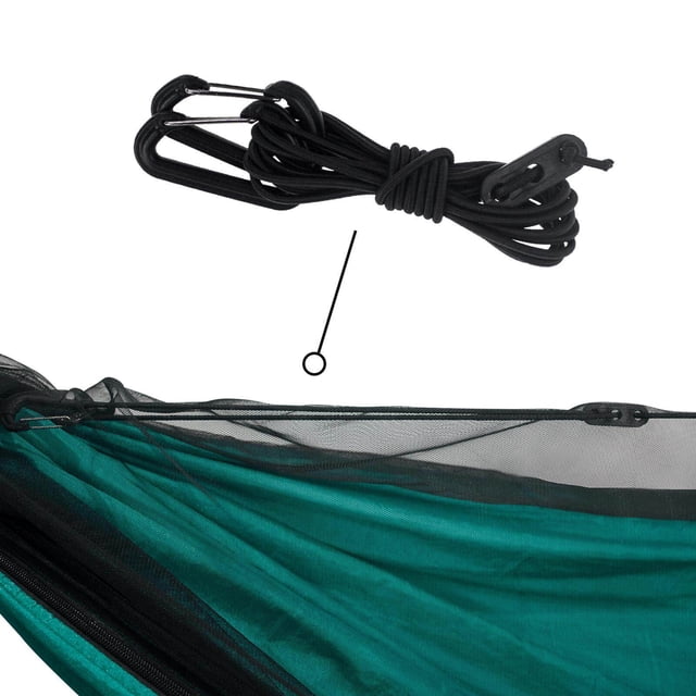 Hamac de Camping avec Filet Suspendu Lit de Sommeil Balançoire Filet Sangle d'Arbre Sangle en Toile Vert