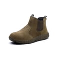 thumbnail image 1 of Bellella Men Work Boots Slip On Safety Shoes Steel Toe Protection Boot Comfort Chelsea Booties Construction Khaki 4, 1 of 2