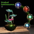 thumbnail image 3 of CHUANK Fontaine de Table Fontaine d'Eau Fontaine d'Intérieur en Cascade Fontaine de Bureau à 3 Niveaux Lotus Détente Déco Maison Incluant Beaucoup de Roches et Machine à Son Apaisant, 3 of 10