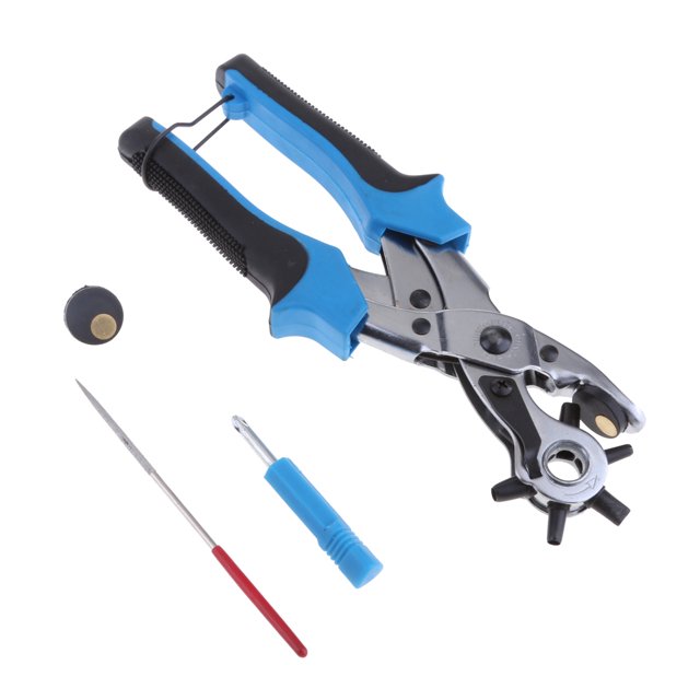 koolsoo 10'' Revolving Leather Hole Punch Belt Eyelet Plastic Puncher Pliers Tool. Used