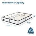 thumbnail image 3 of Zinus Joseph Twin 10 inch Heavy Duty Metal Platform Bed Frame, Low Profile Modern Minimalist Steel Mattress Foundation, No Box Spring Needed, Black, 3 of 6