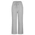 thumbnail image 4 of Timegard Womens Crop Pants Elastic Waisted Tapered Leg Solid Color Summer Lounge 7/8 Trousers with Pockets, 4 of 6