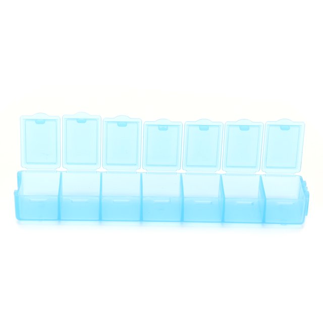 Travel Repacking Box, Jewelry Storage Box Divide Storage Container 7 Grid Plastic Box For Store Earrings Necklaces Beads, Finger Rings Blue,Purple,White,Pink