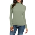 thumbnail image 1 of Kcodviy Femmes Haut Thermique Uni à Manches Longues pour Femmes Temps Froid Col Roulé Simulé Blouse Hauts Haut Thermique pour Femmes Paquet Coupe Ajustée Extensible Couche Haut et Bas Thermiques T-Shirts, 1 of 7