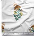 thumbnail image 1 of Soimoi Brown Cotton Voile Fabric Insect,Leaves & Floral Block Decor Fabric Printed BTY 42 Inch Wide, 1 of 3