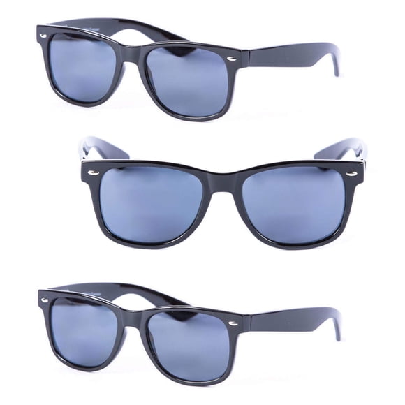 Mass Vision 3 Pair of Unisex Reading Sunglasses - Full Frame Sun Readers (non bifocal) (Black/Black, 2.5)