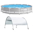 thumbnail image 1 of Intex 12ft x 30in Prism Metal Frame Above Ground Round Swimming Pool & Canopy, 1 of 5
