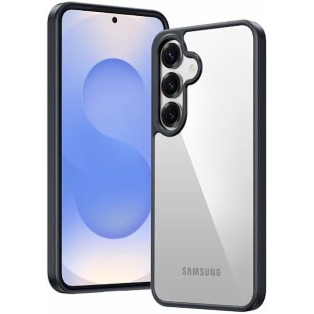 KOMI for Samsung Galaxy S25-Plus Case: Military Grade Drop Protection Anti Yellowing Cell Phone Cover - Rugged Shockproof Protective Bumper Transparent Cases Black