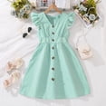 thumbnail image 2 of Économies d'Été! WRKEKC Robes d'Été pour Filles, Robe Décontractée pour Filles, Robe d'Été à Manches Courtes pour Filles, Robe de Princesse Mignonne, Col Rond, Jupe à Nœud Princesse 9 Ans, 2 of 7