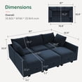 thumbnail image 2 of HONBAY Modular Sectional Sofa Bed Sleeper Couch with Storage, Inflatable, Velvet, Dark Blue, 2 of 8