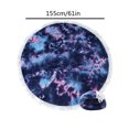 thumbnail image 2 of Leutsin Serviette de Plage en Microfibre Double Face Teinture sur Nœuds Frange Ronde, 2 of 2