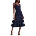 thumbnail image 1 of Lauren Ralph Lauren Tulle-panel Cocktail Dress (Navy), Navy, 2, 1 of 6
