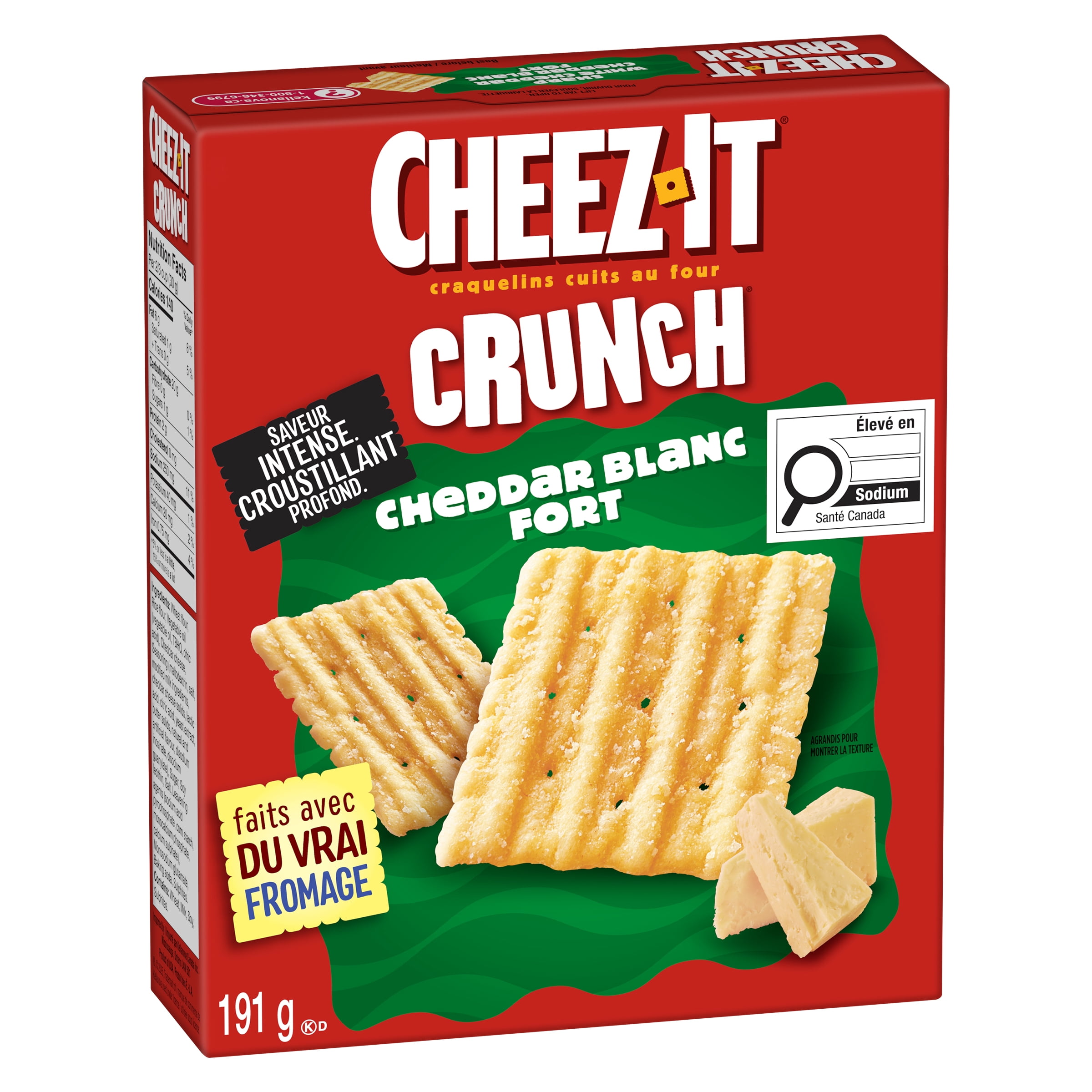 Cheez-ItMD Crunch, Cheddar Blanc Fort, Craquelins cuits au four, 191 g