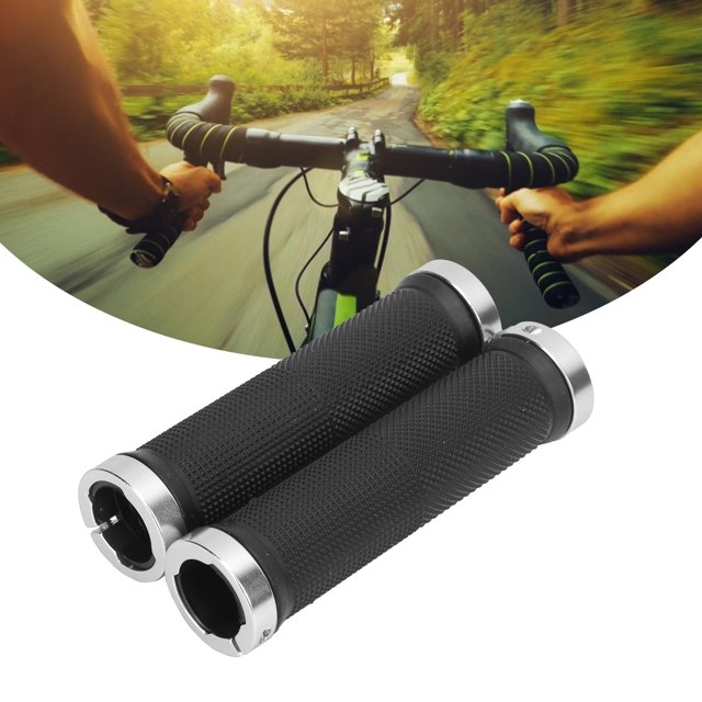 Bike Handlebar Grips, Handlebar Grips Shock Absorption Aluminum Alloy Locking Ring for Long Term Riding White,Silver,Gold