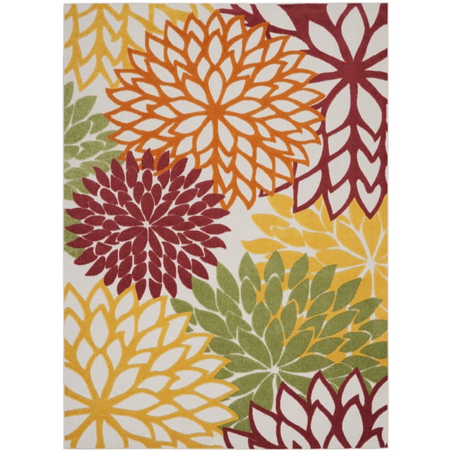 homeroots Décoration Intérieure 384685 Tapis d'Aire Intérieur Extérieur Rouge Récolte Chaude 8 Pieds x 11 Pieds