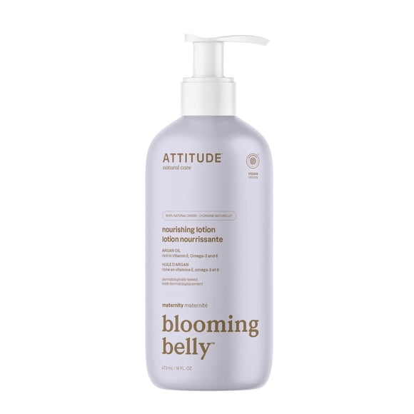 ATTITUDE Pregnancy Nourishing Body Lotion with Argan Oil, EWG Verified, Dermatologically Tested, Plant and Mineral-Based, Vegan, Maternity Products, 473 mL