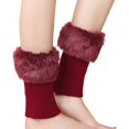 thumbnail image 2 of Women Autumn and Winter Short Turned Wool Warm Socks Boots Cover Knitting Wool Leg Protector, 2 of 4