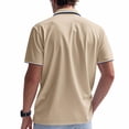 thumbnail image 4 of Weiqiqre Men Shirts Short Sleeve Button Down Shirts Classic Stripe Golf Polo Collared Work Shirts, 4 of 9