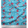 thumbnail image 1 of Soimoi Rayon Crepe Fabric Leaves, & Rose Floral Print Fabric by Yard 46 Inch Wide, 1 of 3