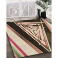 thumbnail image 3 of Ahgly Company Tapis d'Intérieur Ronds de Style Transitionnel Lavables à la Machine, Rouge Brun, 7 Pieds Rond, 3 of 7