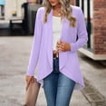 thumbnail image 4 of tarylea Hauts pour Femmes Tendance Col Rabattu Ourlet Irrégulier Cardigan Manches Longues Tunique Uni Décontractée Ample Hauts d'Automne, 4 of 8