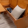 thumbnail image 4 of Linon Ensemble de Coin en Pin Miel 3 Pcs Chelsea avec 4 Coussins en Polyester Bleu, 4 of 15