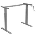 thumbnail image 1 of Gymax Cadre de Bureau à Manivelle Assis-Debout, Hauteur Réglable, Base Debout, Gris, 1 of 10