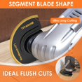 thumbnail image 3 of 3Pcs Oscillating Saw Blades Bi-metal Titanium Coated Multitool Blades Semicircular Sharp Oscillating Blades Fast Cutting Saw Blades with Gasket Adapters, 3 of 9