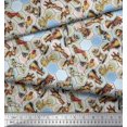 thumbnail image 3 of Soimoi Poly Georgette Fabric Geometric,Bird & Animals Patchwork Printed Fabric 1 Yard 52 Inch Wide, 3 of 3